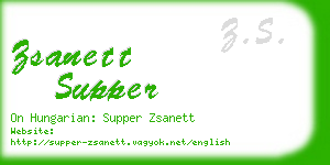 zsanett supper business card